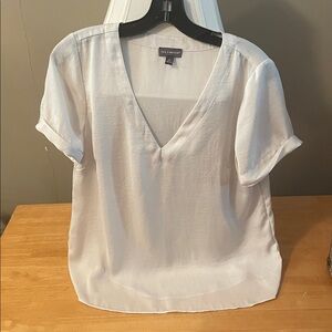 The Limited Ivory V-Neck Top
